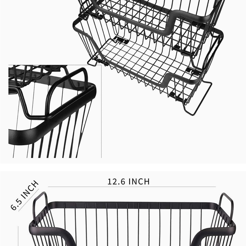 Stackable metal baskets - Picture 6 of 6